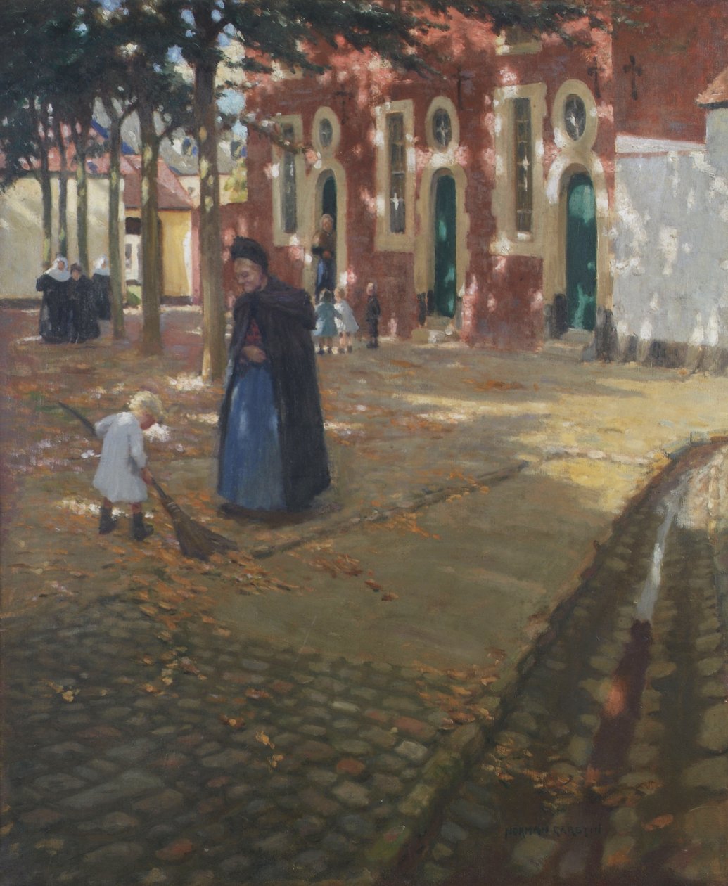Solskin i Beguinage af Norman Garstin
