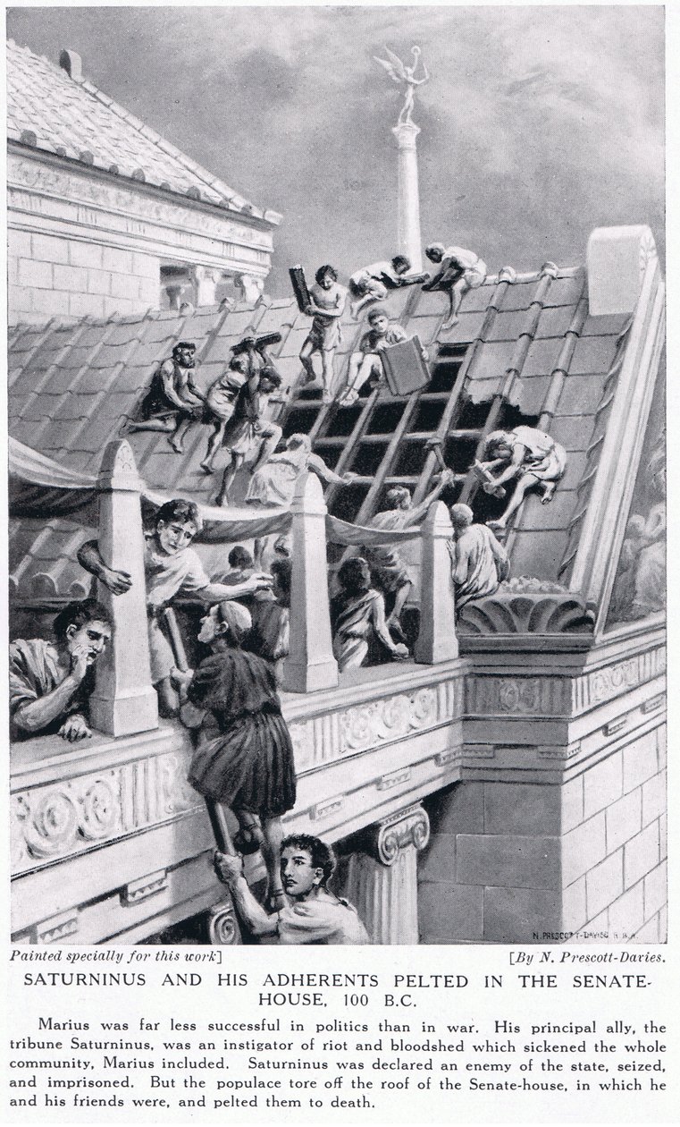 Saturninus og hans tilhængere kastede i Senatets hus 100 f.Kr af Norman Prescott Davies