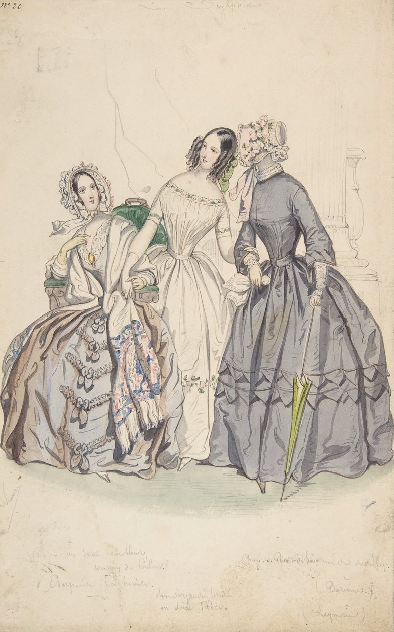 Kostumedesign, 1836-37. af Numa Bassaget