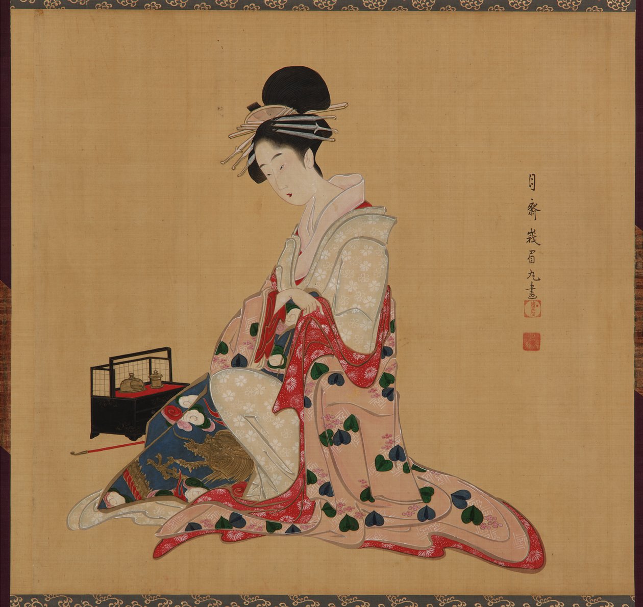 Oiran, Edo-periode, begyndelsen af midten af det 19. århundrede. af Numata Gessai