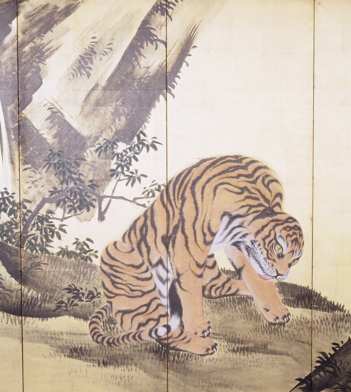 Tigre i et landskab af Obun Kunii
