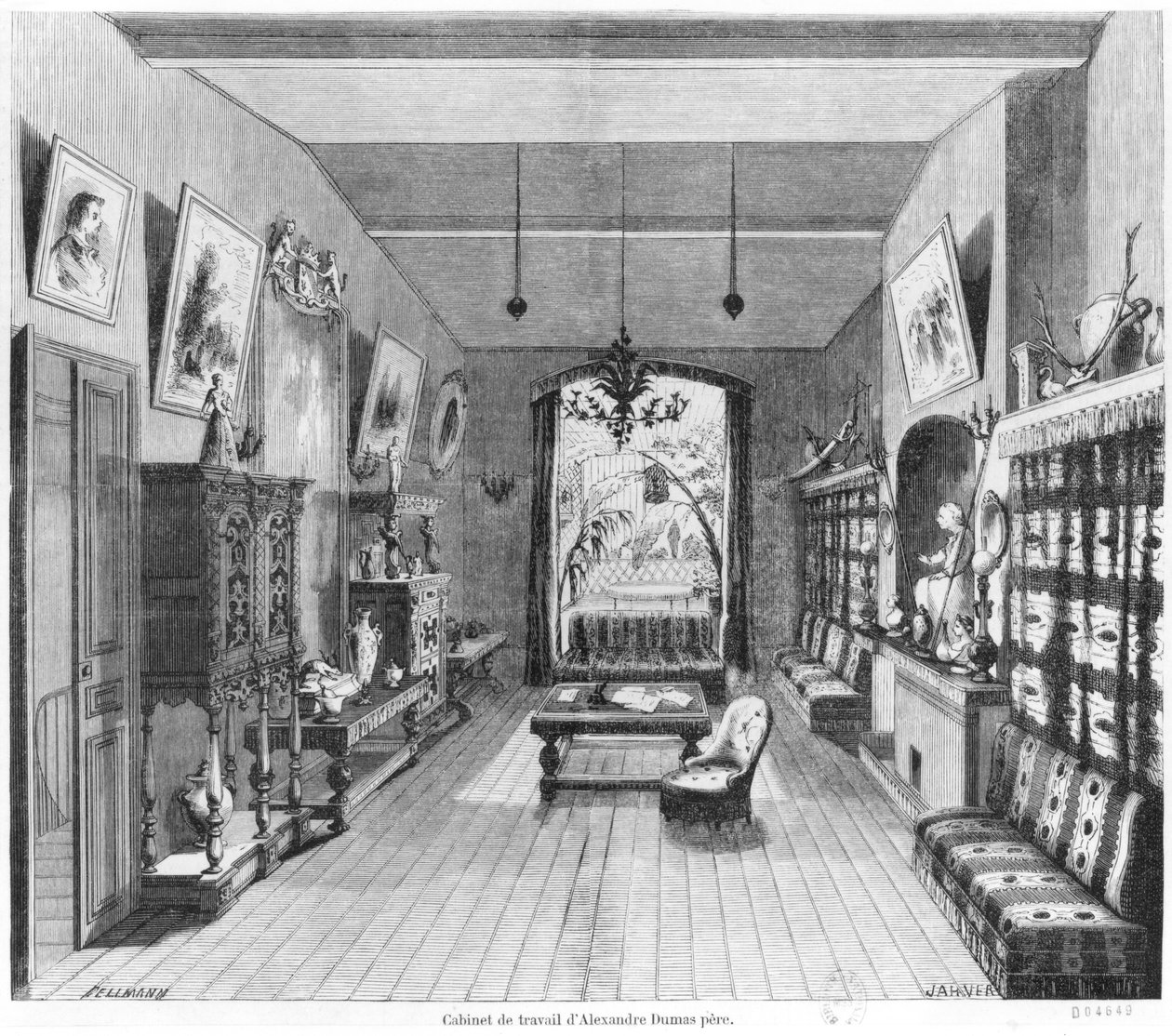Studie af Alexandre Dumas Pere (1802-70) af Octave Edouard Jean Jahyer