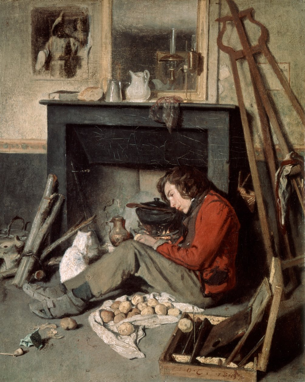 Studio interiør, 1845. af Octave Tassaert