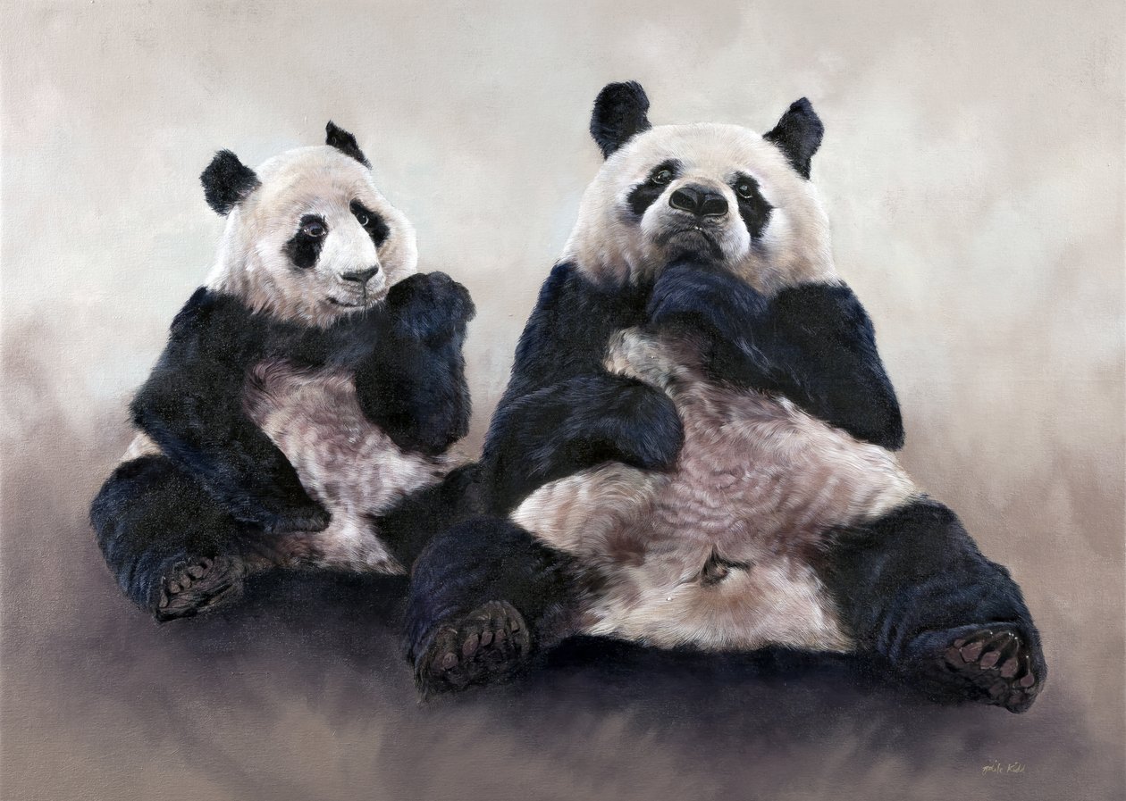 Kinesisk bjørn, Pixiu, 2014 (akryl på lærred) af Odile Kidd