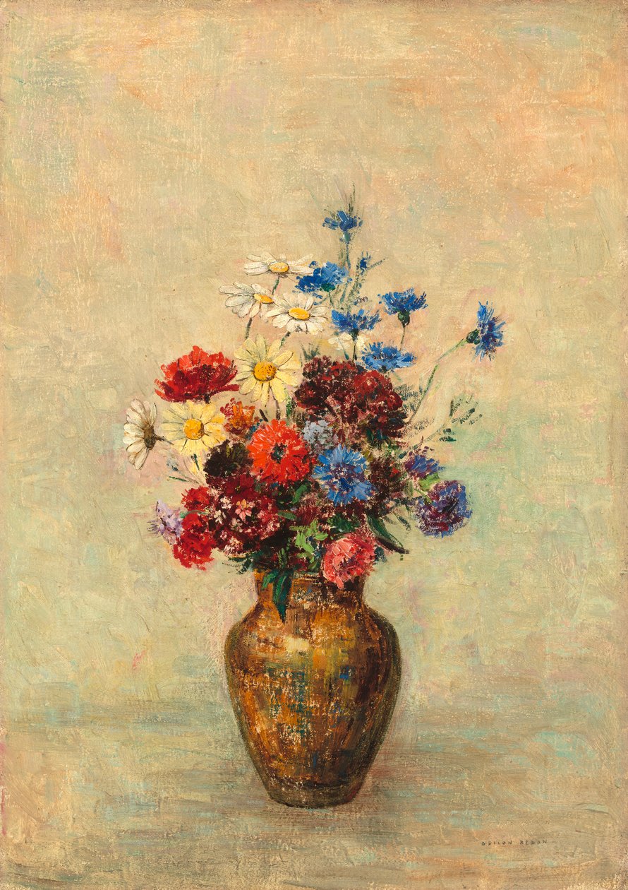 Blomster i en vase, ca. 1910 af Odilon Redon