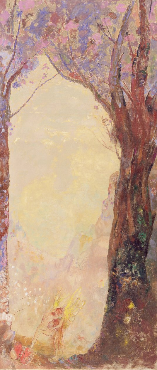 Jacob Wrestling with an Angel, c.1905-10 af Odilon Redon