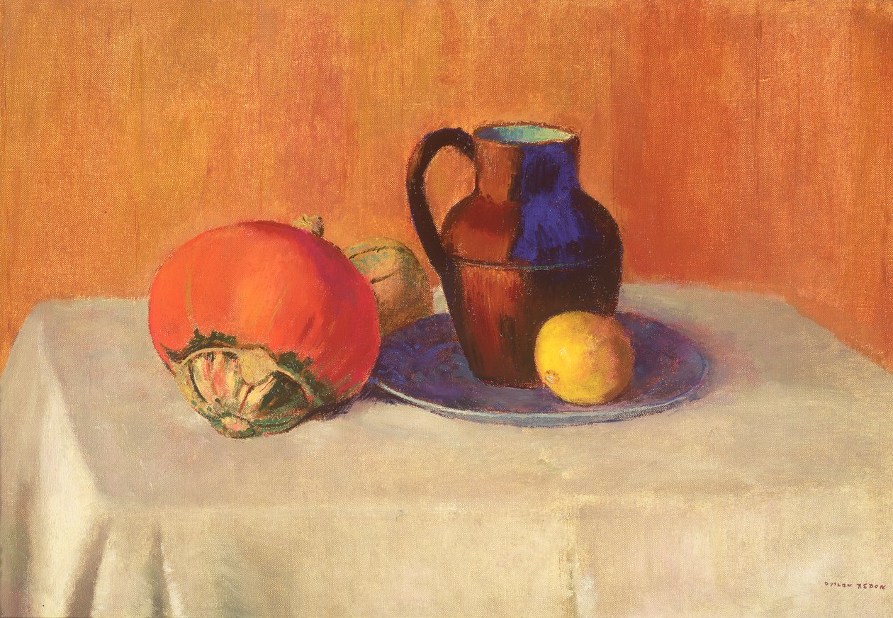 Stilleben med en kande, ca. 1901-03 af Odilon Redon