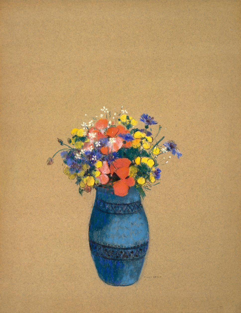 Vase med blomster, 1909-10 af Odilon Redon