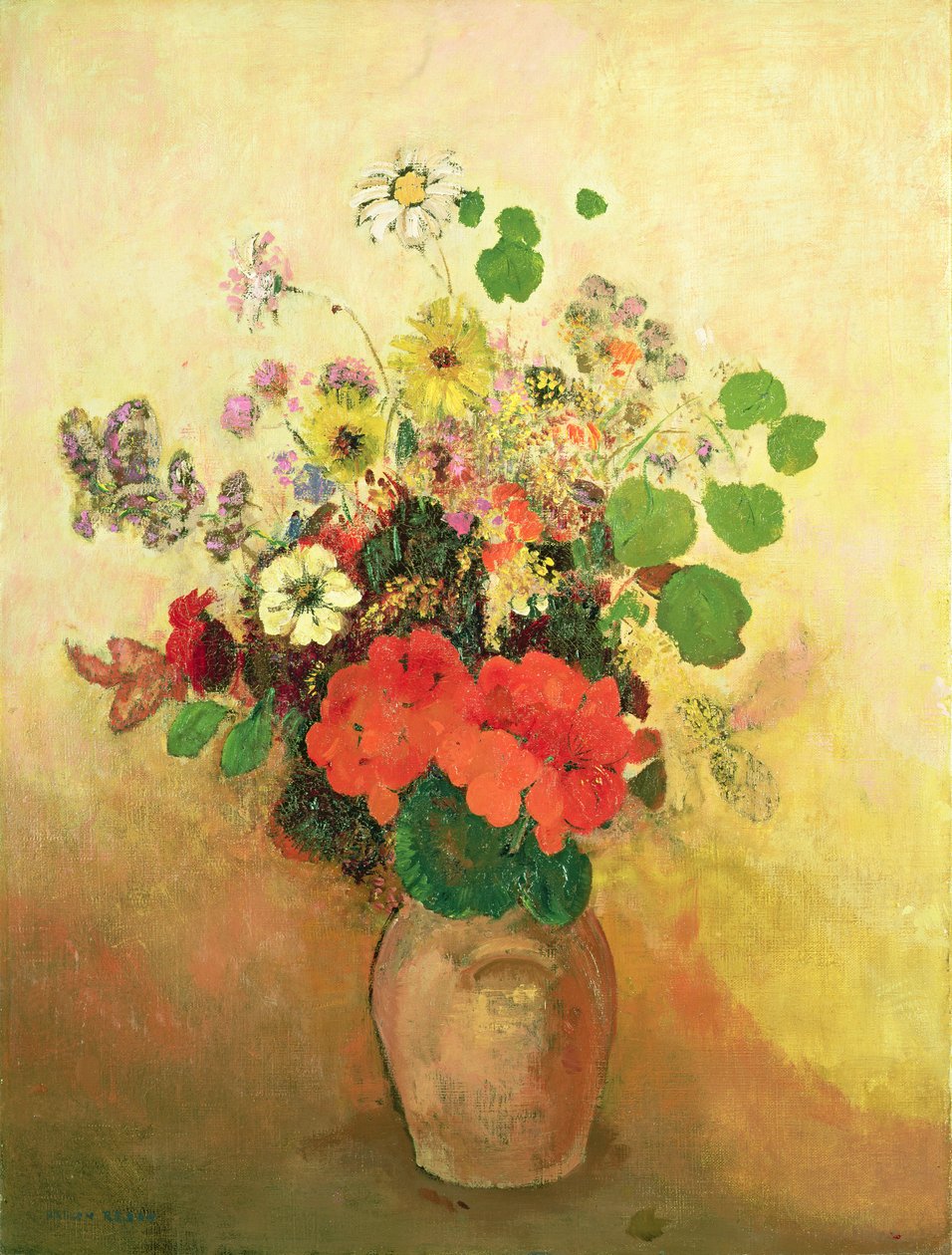 Vase med blomster, c.1908-10 af Odilon Redon