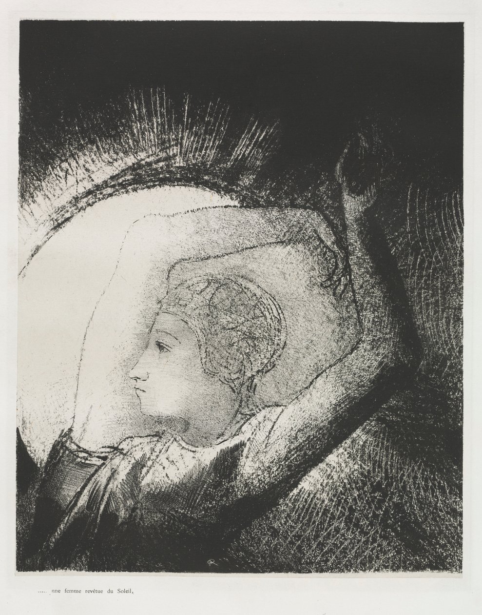 En kvinde klædt med solen af Odilon Redon