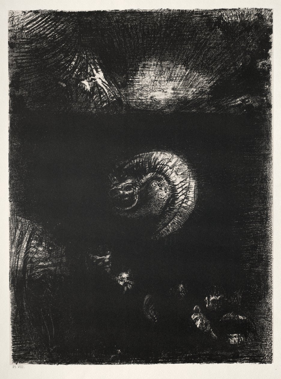 Og alle måder af forfærdelige skabninger opstår af Odilon Redon