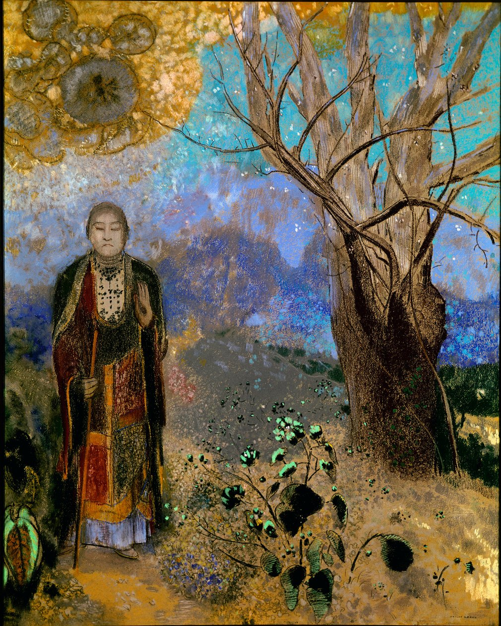 Buddha (olie på lærred af Odilon Redon
