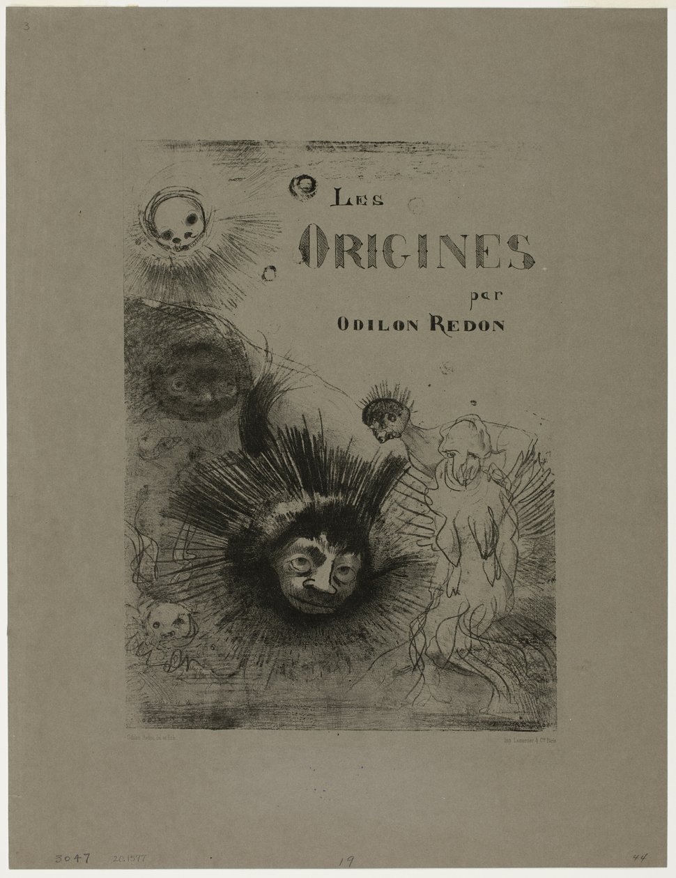Forside-forsidebillede til Les Origines af Odilon Redon