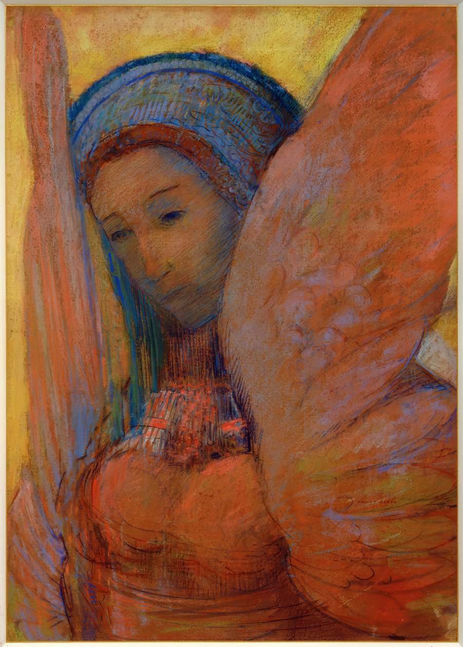 Die Lyra (Sphinx) af Odilon Redon