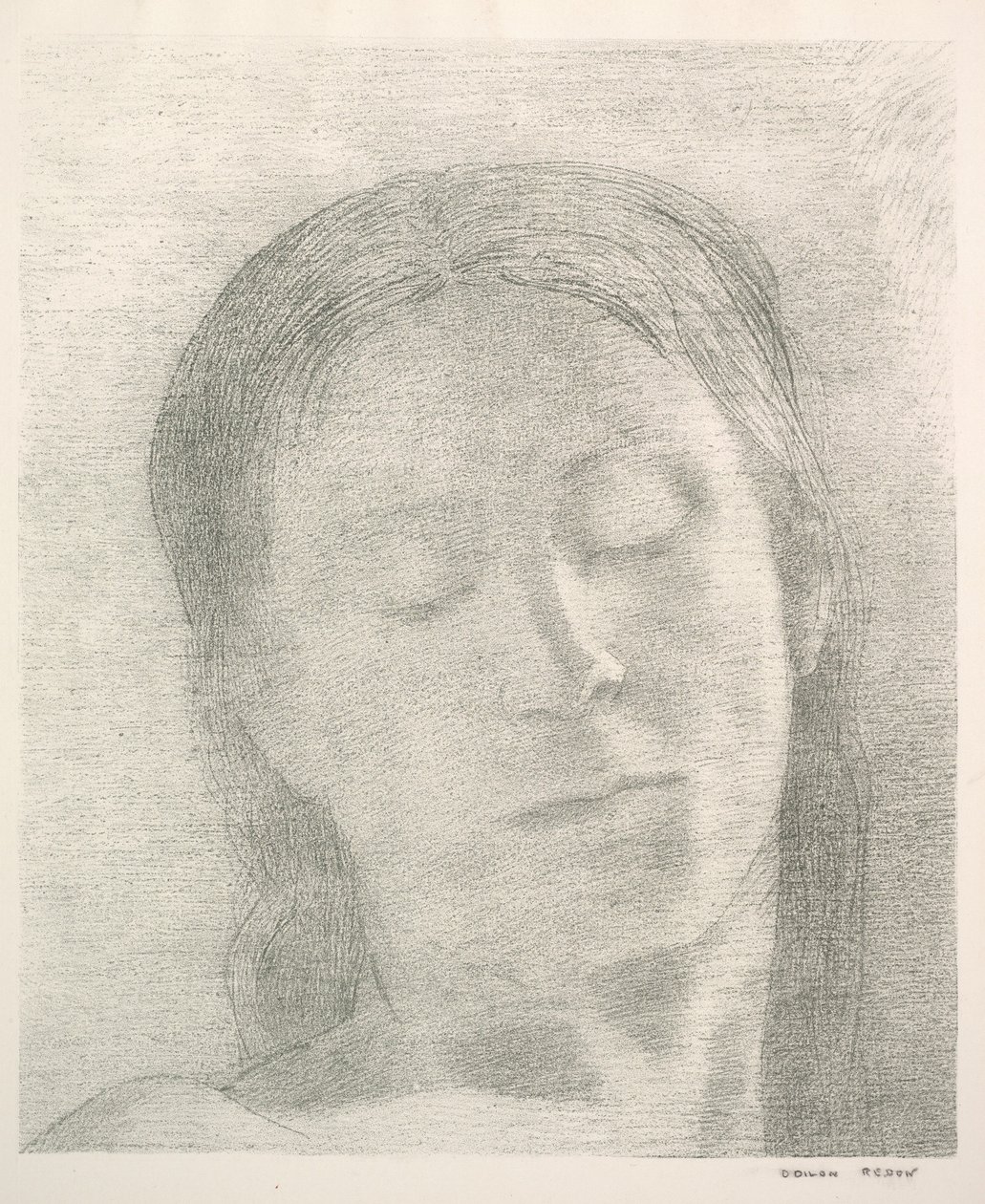 Øjne lukkede, 1890. af Odilon Redon