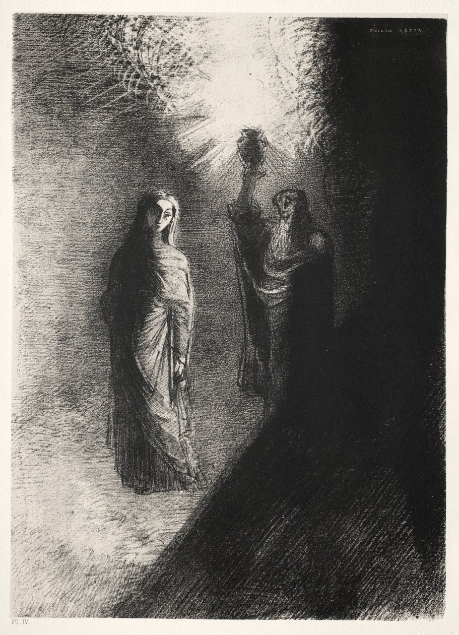 Han rejser bronzeurnen af Odilon Redon