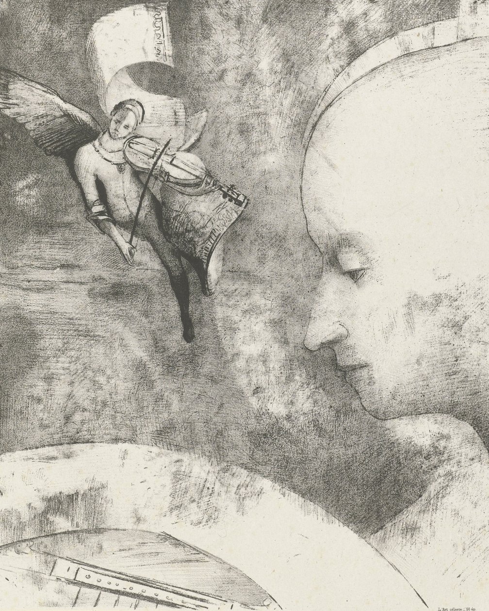 Himmelsk kunst, 1894 (tryk) af Odilon Redon
