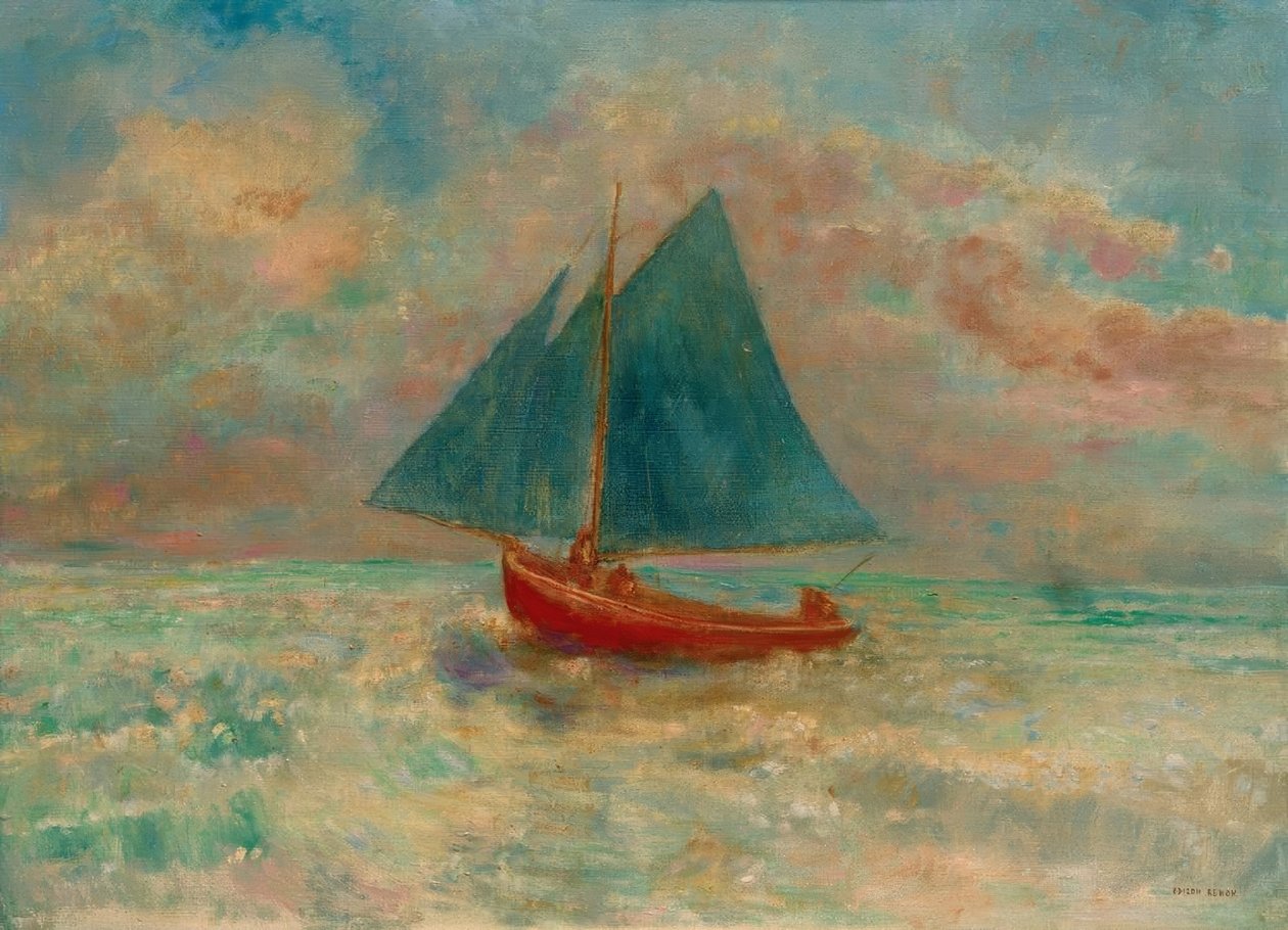 Den røde båd af Odilon Redon