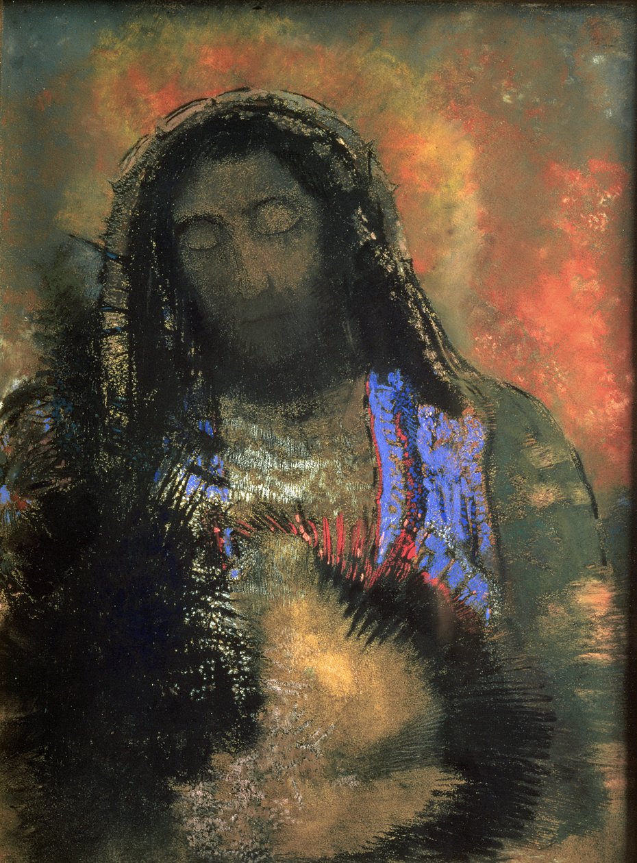 Sacred Heart, 1910 (pastel på papir) af Odilon Redon