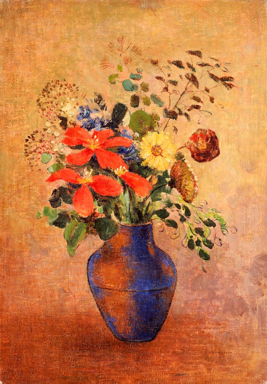 Den blå vase af Odilon Redon