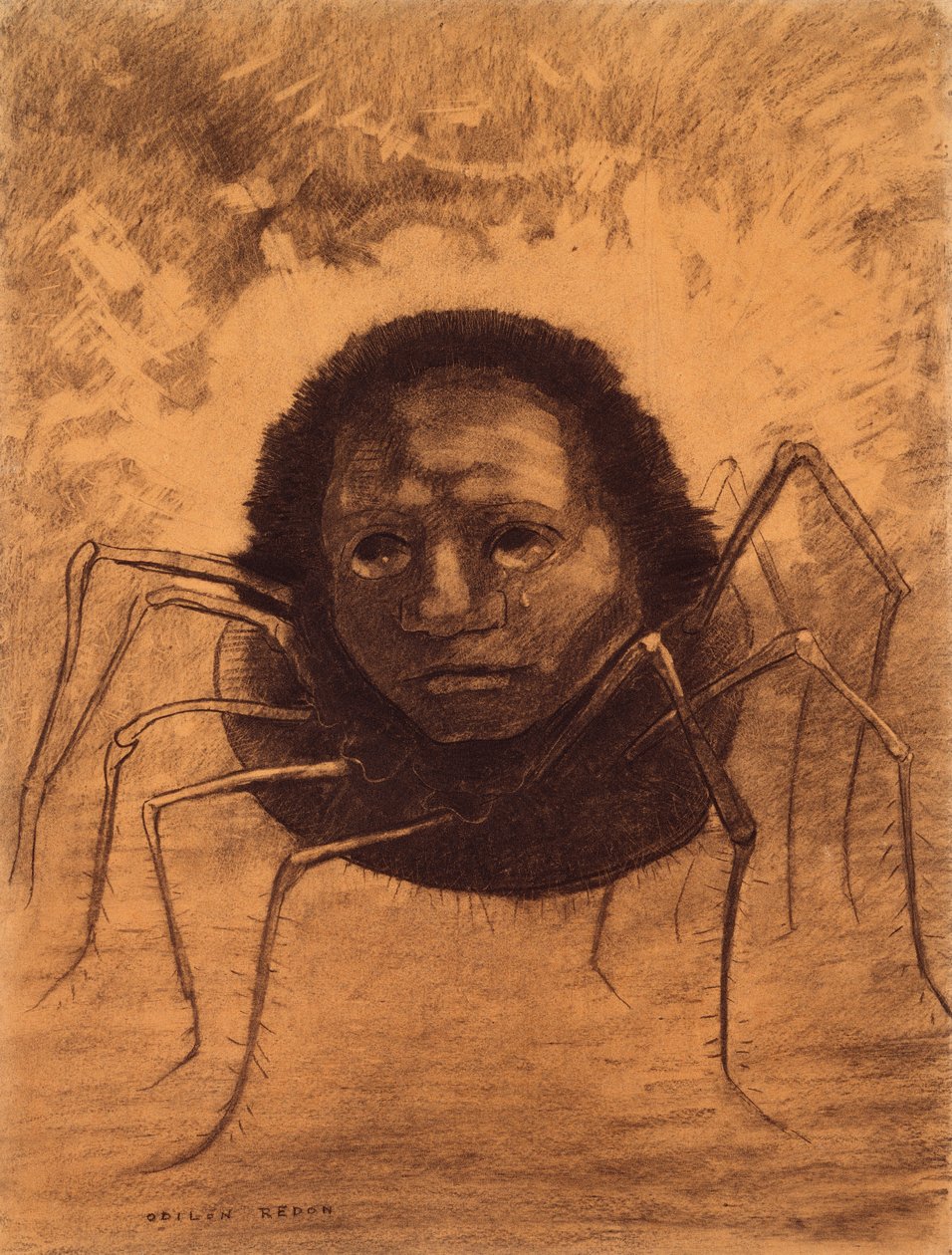 Den grædende edderkop af Odilon Redon