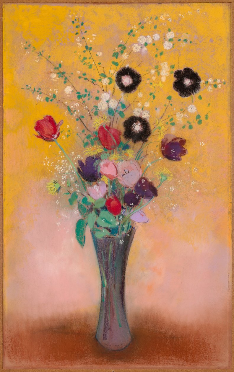 Vase med blomster, 1916. af Odilon Redon