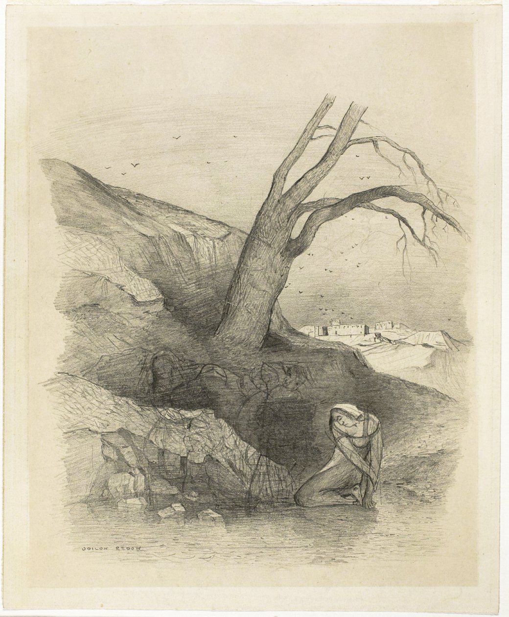 Knælende kvinde af Odilon Redon