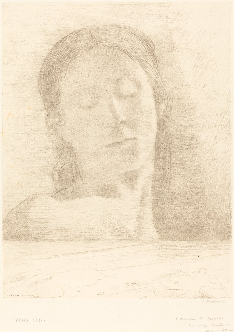 Yeux Clos (lukkede øjne) af Odilon Redon