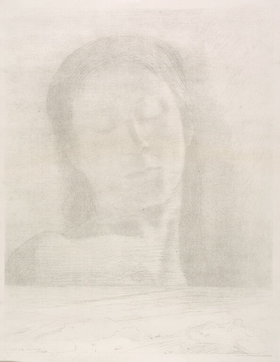 Lukkede øjne af Odilon Redon