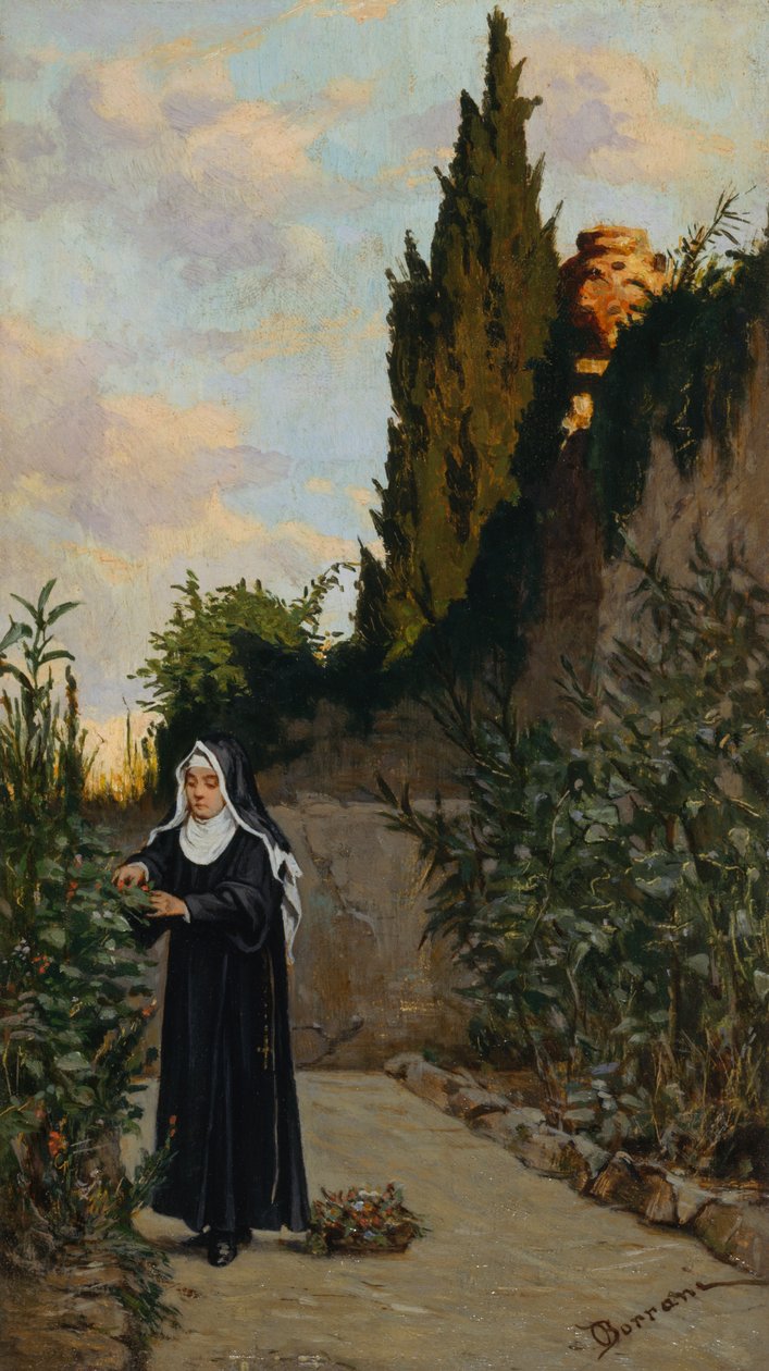 Nonne i haven af Odoardo Borrani