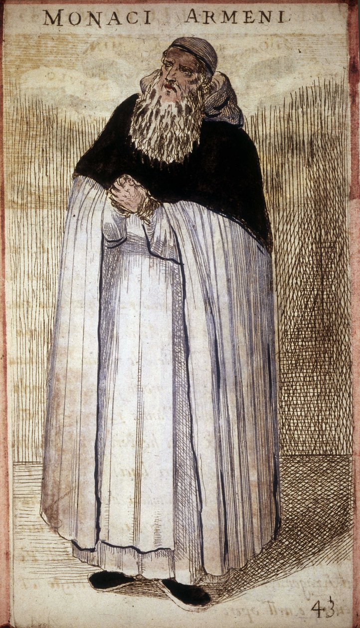 armensk munk. Trægravering. 1500-tallet. af Odoardo Fialetti