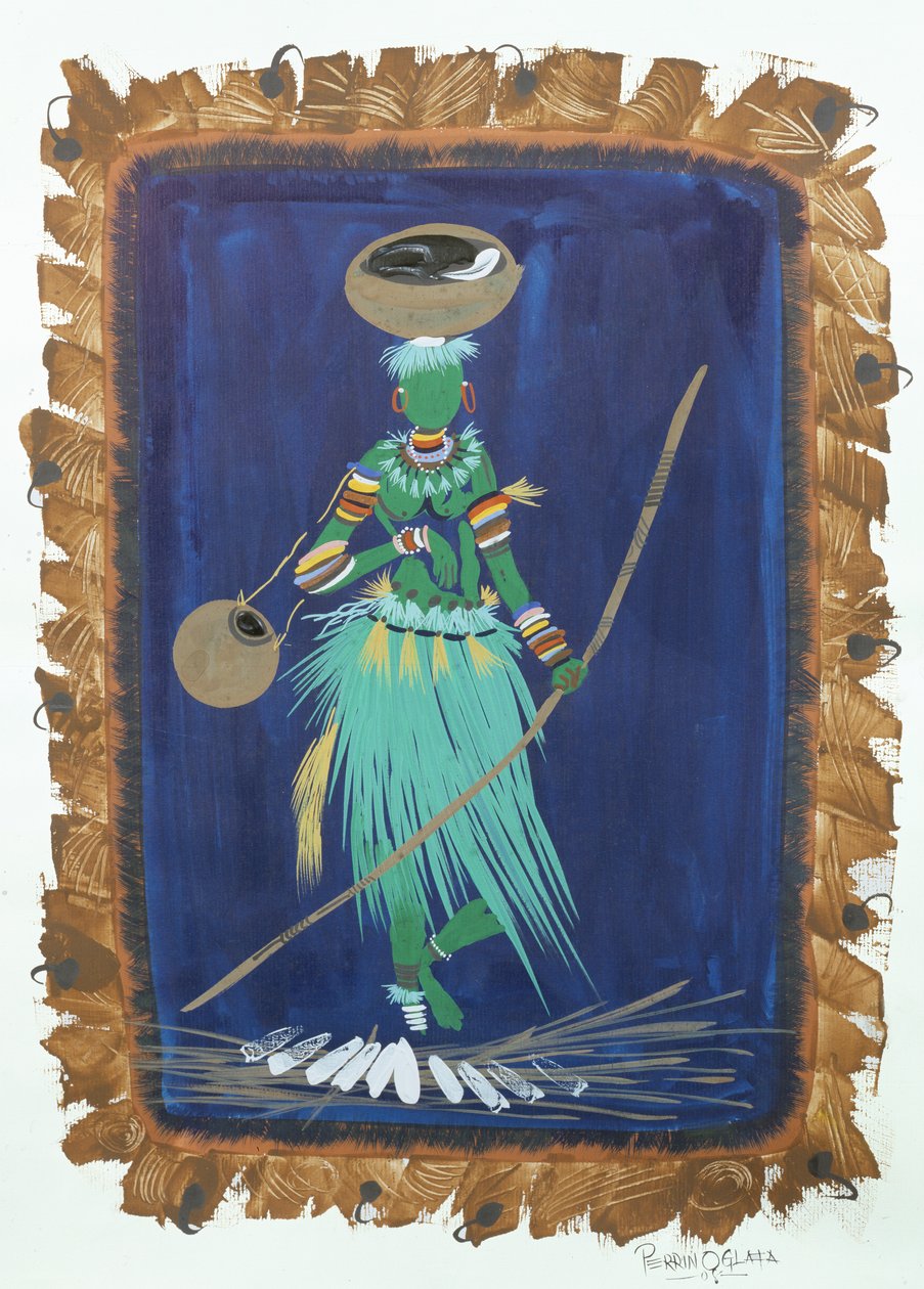In Pursuit, 2008 (akryl og gouache på papir) af Oglafa Ebitari Perrin