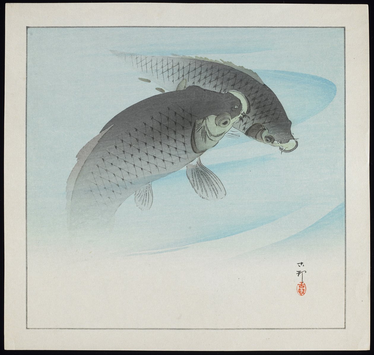 To karper, før 1912 af Ohara Koson