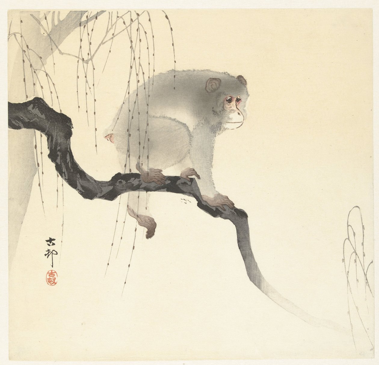 Abe på trægren af Ohara Koson