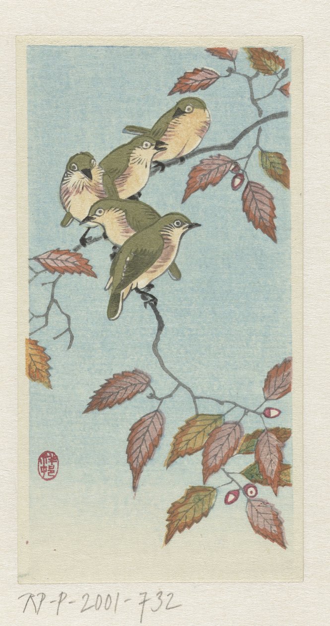 Små Fugle på en Kvist af Ohara Koson