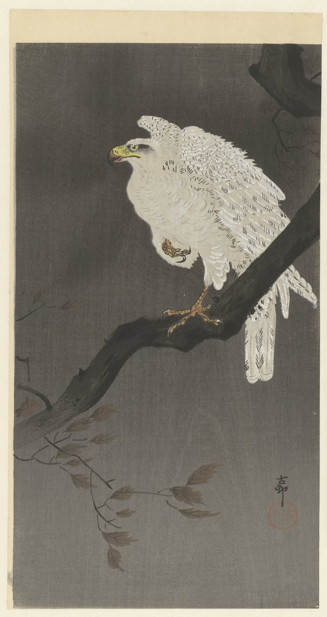 Sneørn på en gren af Ohara Koson