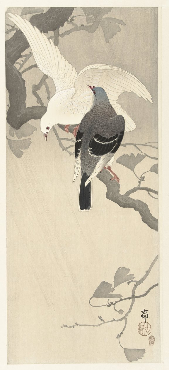 To duer på en gren af Ohara Koson