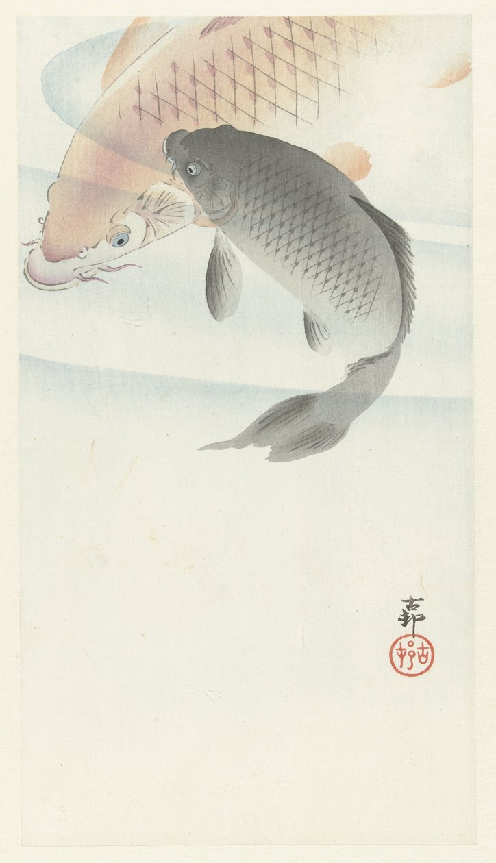 To karper af Ohara Koson