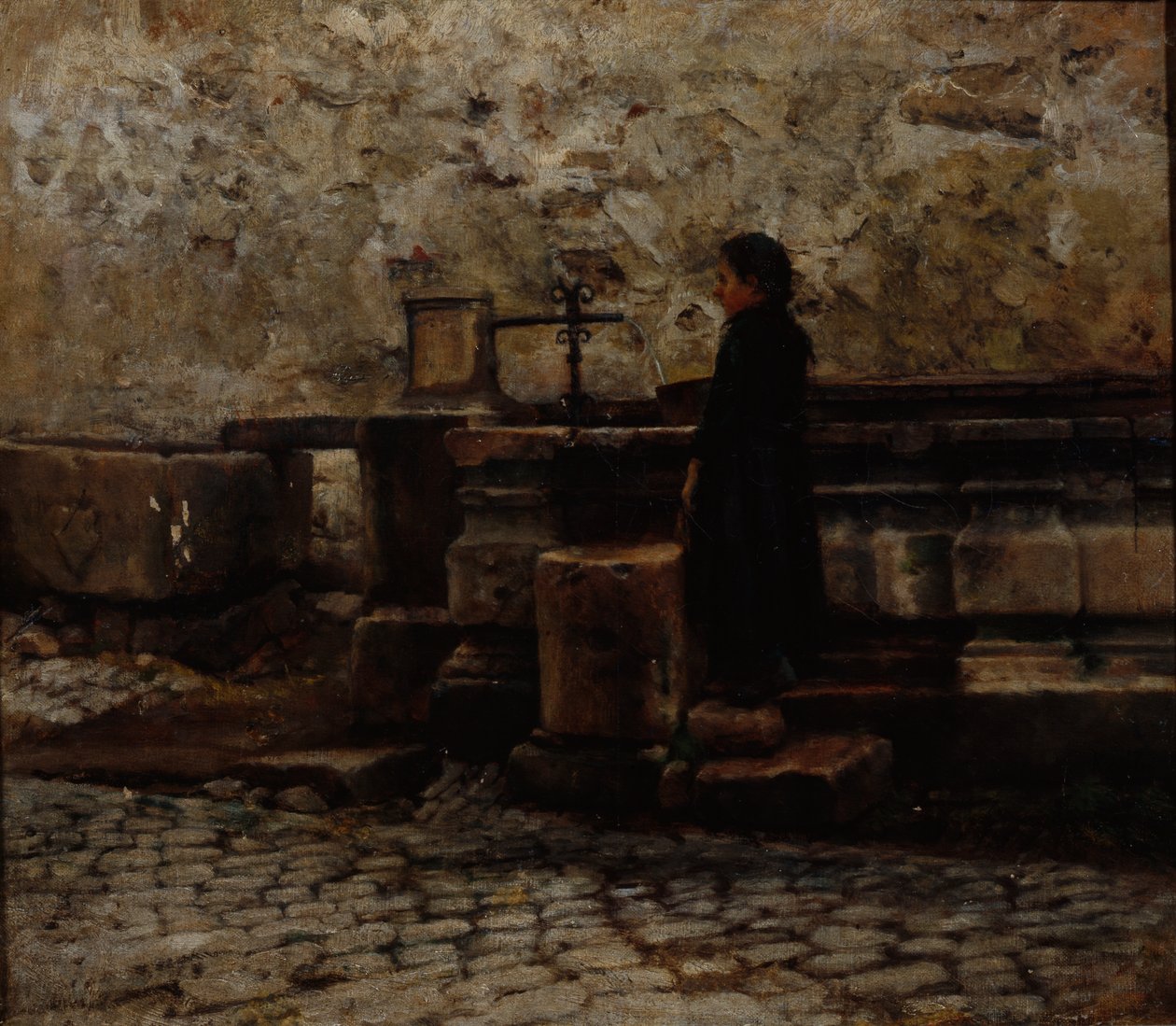 Fra Rothenburg (olie på lærred) af Olav Rusti