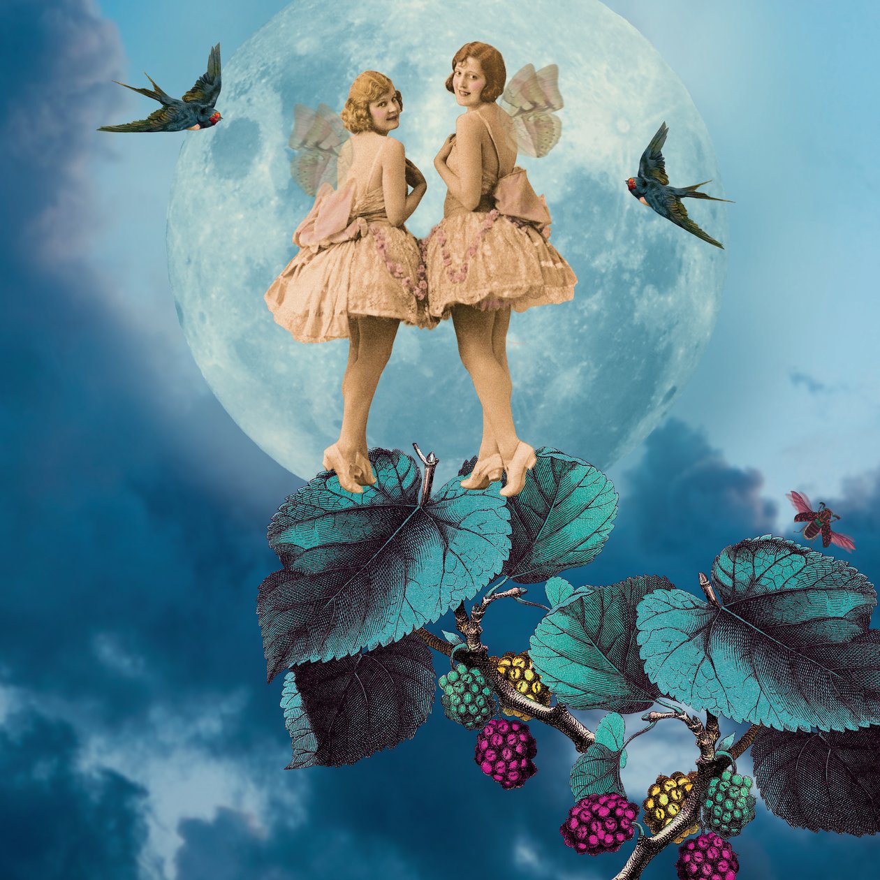 Blue Moon, 2014, (digital collage) af Olga Snell
