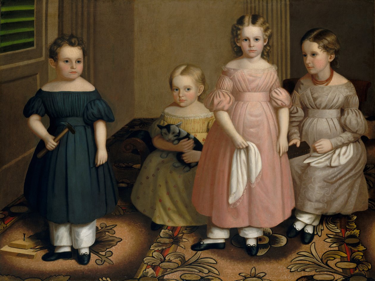 The Alling Children, ca. 1839. af Oliver Tarbell Eddy