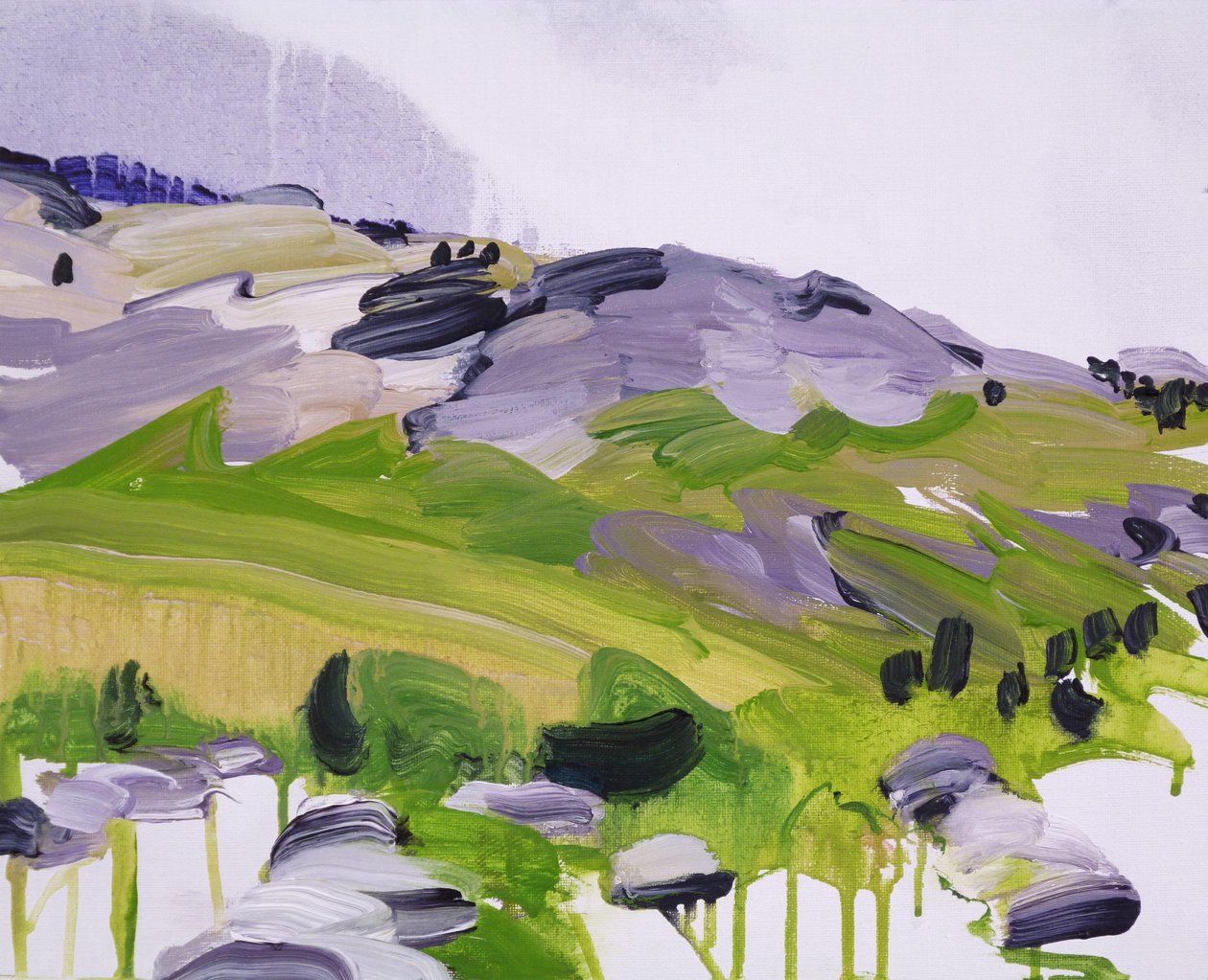 Leukerbad 14, 2012 (akryl på lærred) af Olivier Morel