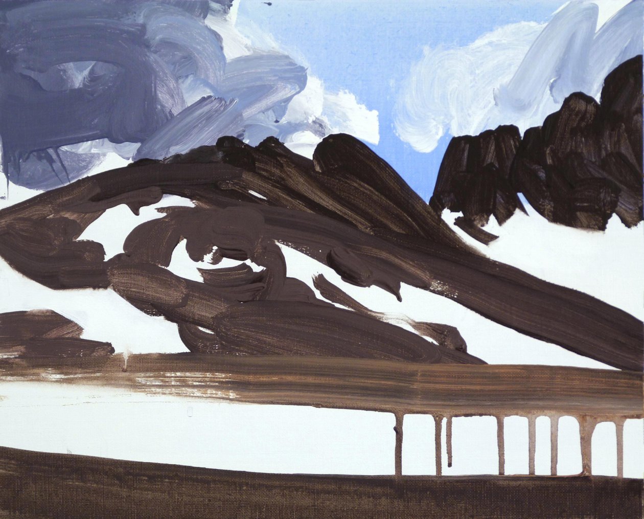 Leukerbad 7, 2012 (akryl på lærred) af Olivier Morel