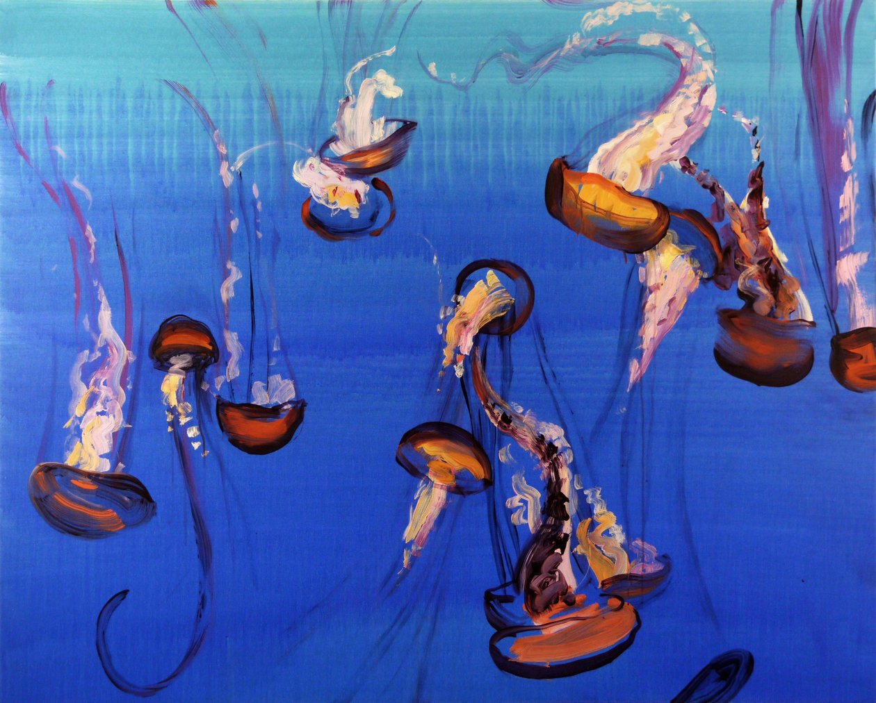Méduses, 2012 (akryl på lærred) af Olivier Morel