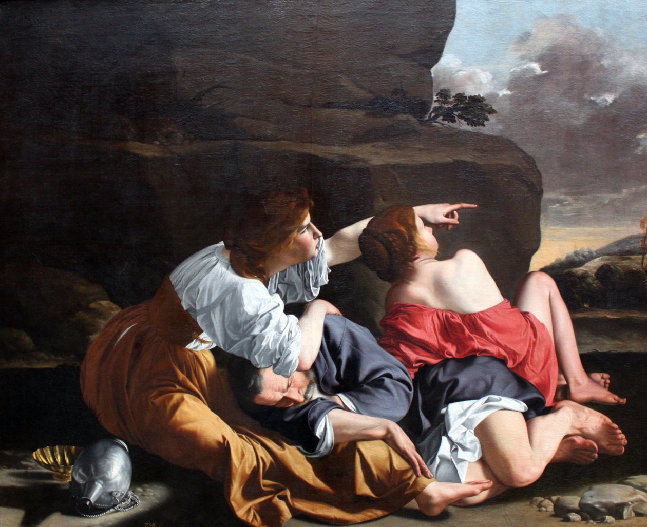 Lot og hans døtre af Orazio Gentileschi