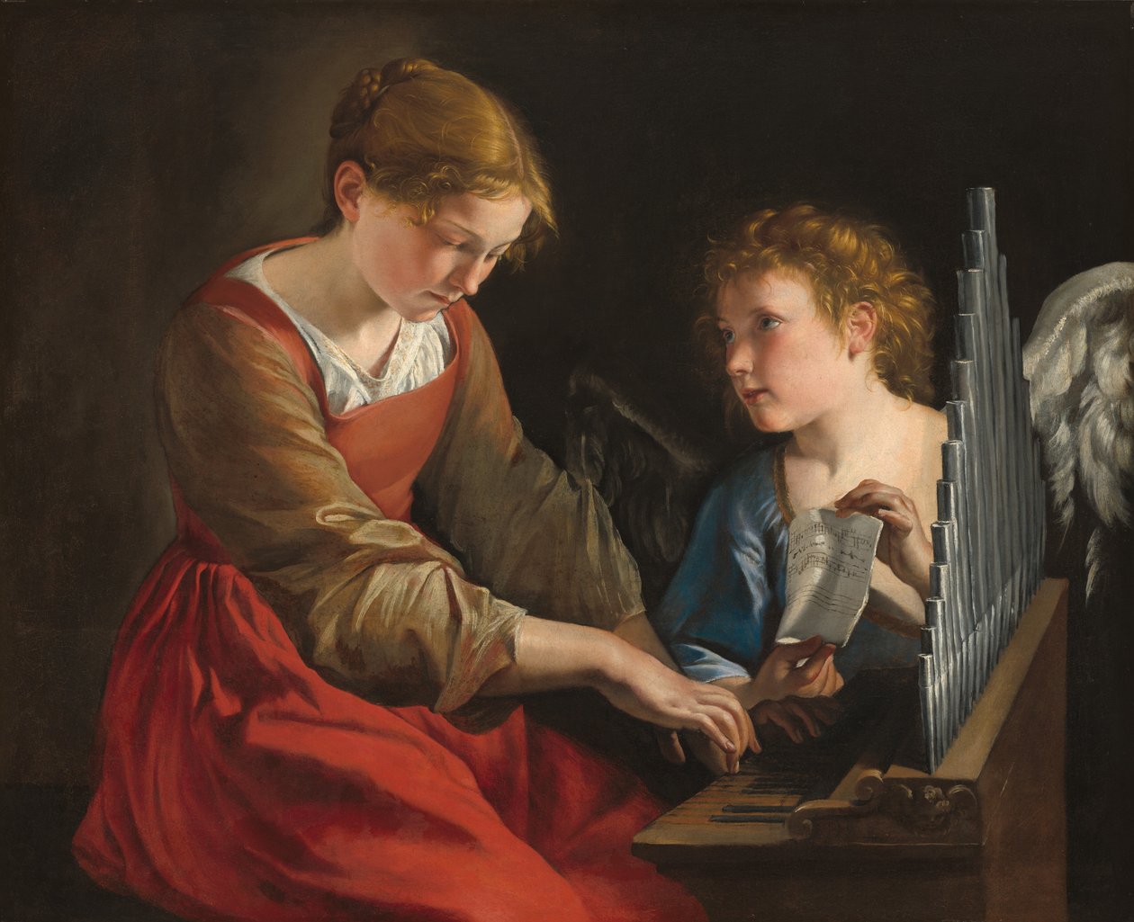 Sankt Cecilia og en engel af Orazio Gentileschi