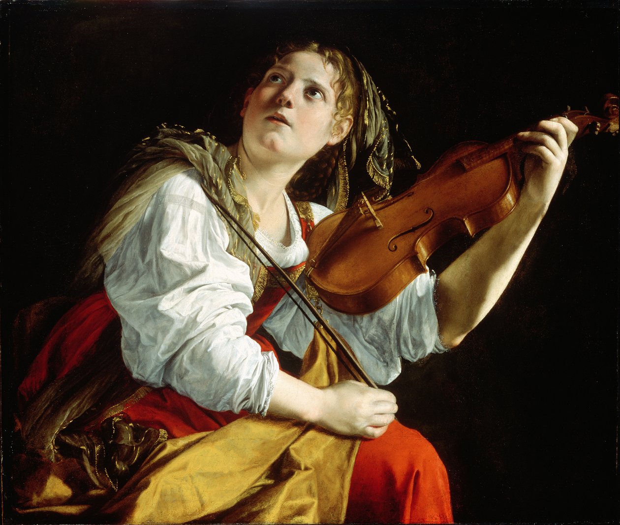 Ung kvinde med violin, ca. 1612 af Orazio Gentileschi