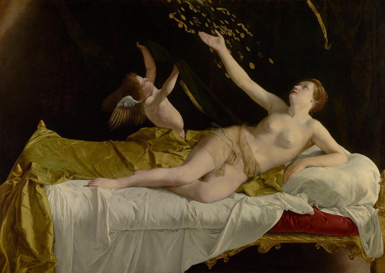 Danaë og guldregnen af Orazio Gentileschi