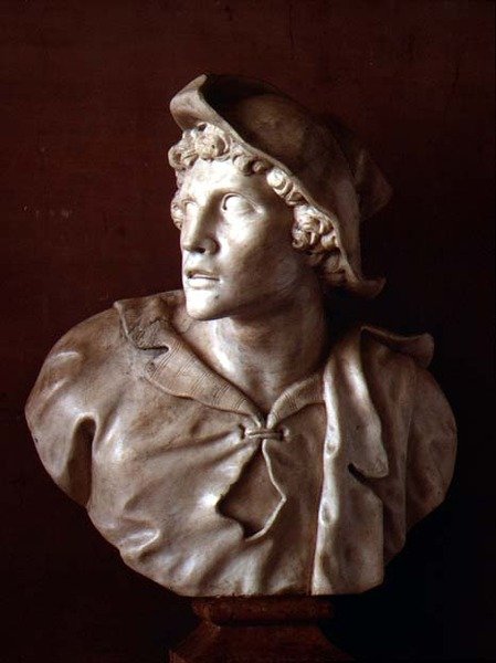 Bravo: Dreng med en hat, ca. 1710 (marmor) af Orazio Marinali