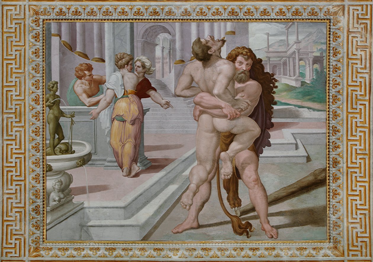 Hercules kæmper mod Antaeus, detalje af Orazio Samacchini